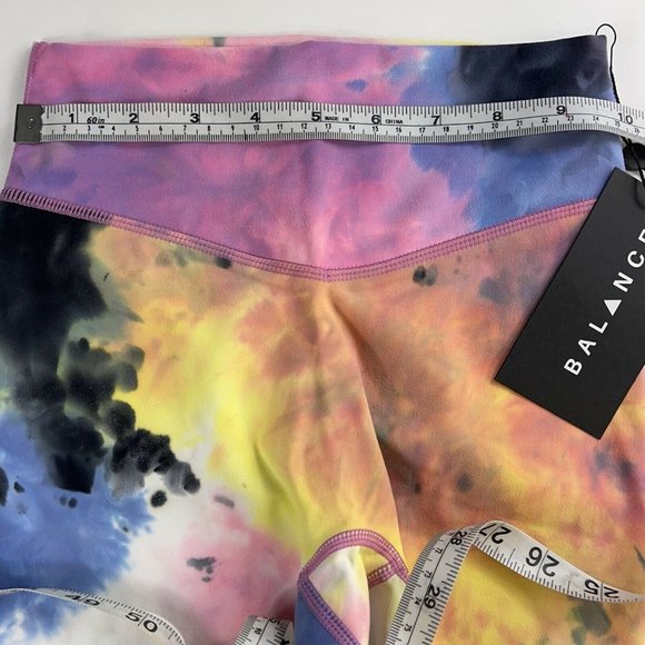 Balance Athletica The Cloud Rider Biker Short Logo Thunderstorm Tie Dye XXS New - Picture 4 of 12